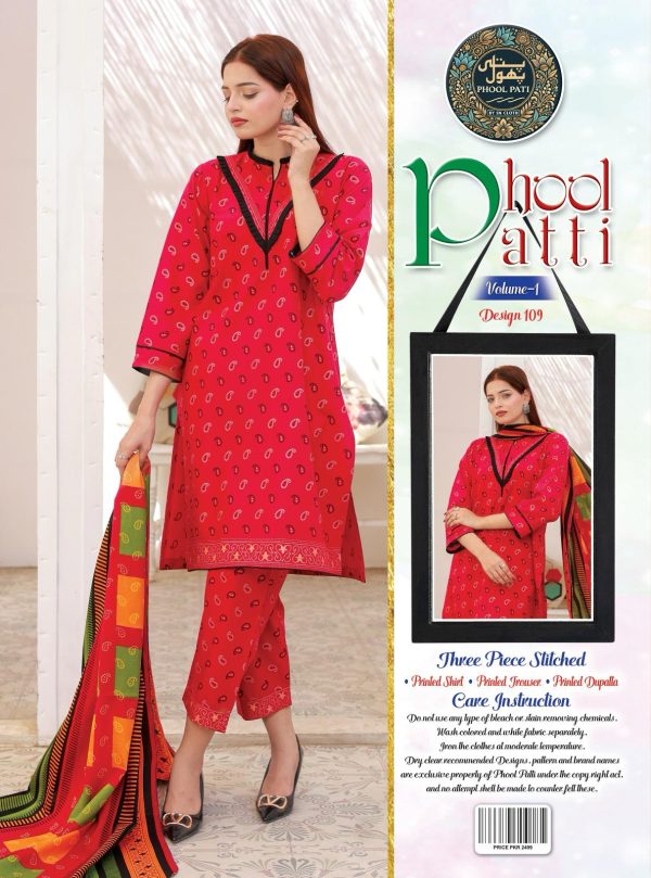 Purse Swiss Lawn 03 Piece Stitched Suits Pack of 10 Suits - Image 6