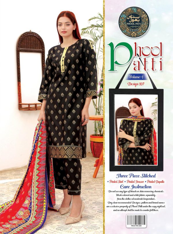 Purse Swiss Lawn 03 Piece Stitched Suits Pack of 10 Suits - Image 4