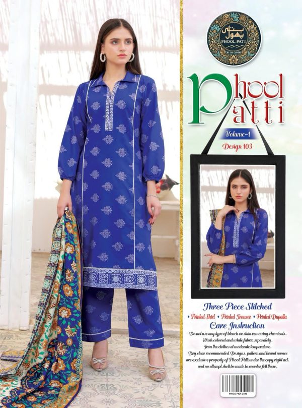 Purse Swiss Lawn 03 Piece Stitched Suits Pack of 10 Suits - Image 5