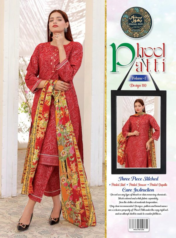 Purse Swiss Lawn 03 Piece Stitched Suits Pack of 10 Suits - Image 7