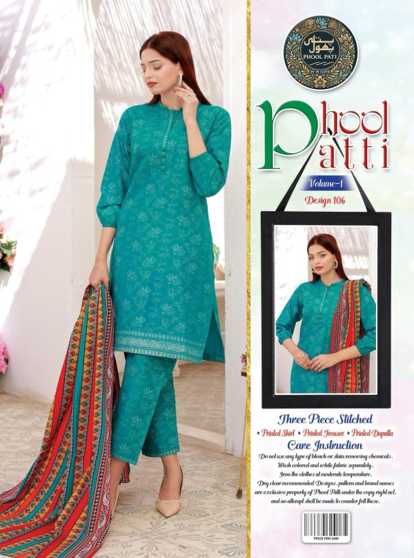Purse Swiss Lawn 03 Piece Stitched Suits Pack of 10 Suits - Image 12