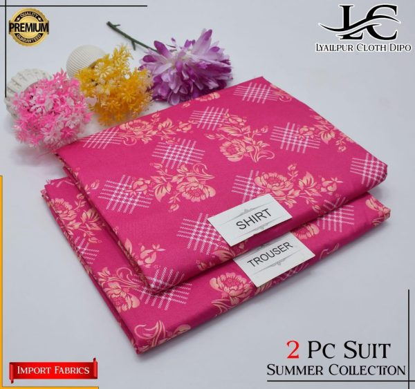 China Italian Lawn with Printed Shirt 02 Piece Pack of 10 Suits - Image 5