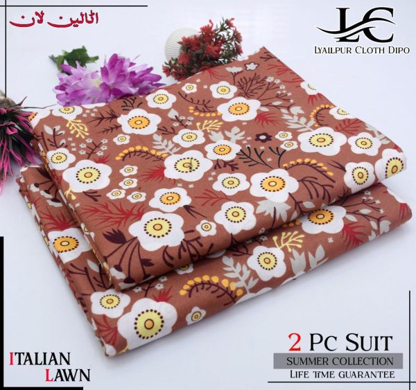 China Italian Lawn with Printed Shirt 02 Piece Pack of 10 Suits - Image 9