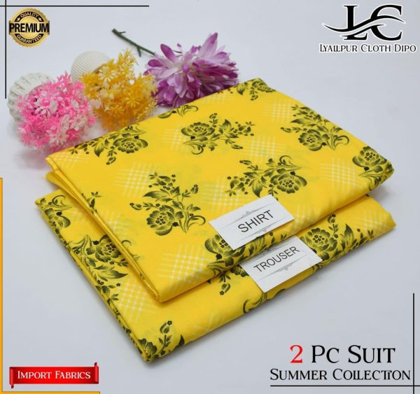 China Italian Lawn with Printed Shirt 02 Piece Pack of 10 Suits - Image 8