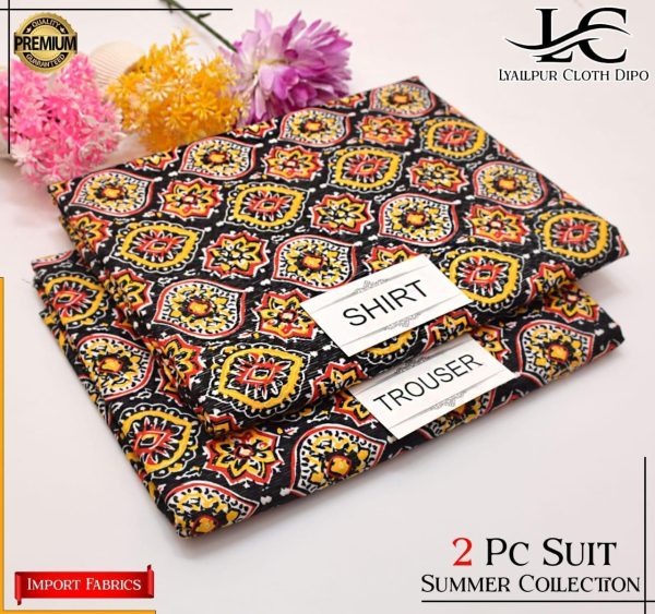 China Italian Lawn with Printed Shirt 02 Piece Pack of 10 Suits - Image 13