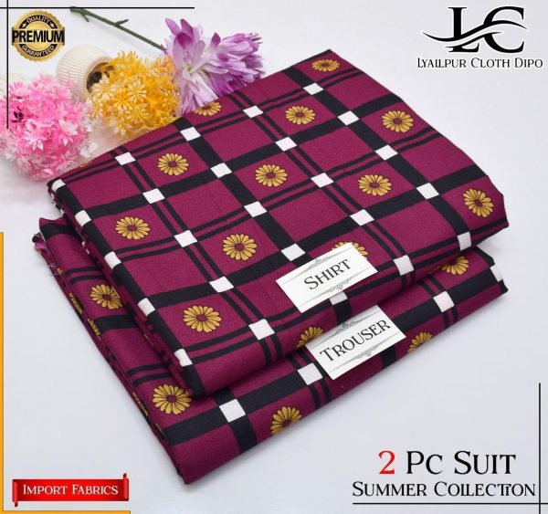 China Italian Lawn with Printed Shirt 02 Piece Pack of 10 Suits - Image 11
